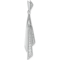 14K White Gold 1/4 Carat Graduated Diamond Fancy Dangle Pendant - 1/4 Carat Total Diamond Weight by Monteluci Fine Jewelry