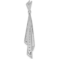 14K White Gold 1/4 Carat Graduated Diamond Fancy Dangle Pendant - 1/4 Carat Total Diamond Weight by Monteluci Fine Jewelry