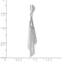 14K White Gold 1/4 Carat Graduated Diamond Fancy Dangle Pendant - 1/4 Carat Total Diamond Weight by Monteluci Fine Jewelry