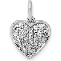 14K White Gold 1/4 Carat Pave Diamond Heart Pendant - 0.25 Carat Total Diamond Weight by Monteluci Fine Jewelry