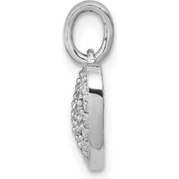 14K White Gold 1/4 Carat Pave Diamond Heart Pendant - 0.25 Carat Total Diamond Weight by Monteluci Fine Jewelry