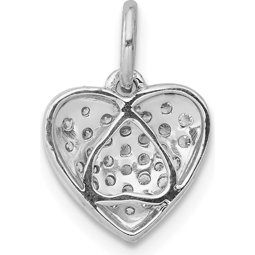 14K White Gold 1/4 Carat Pave Diamond Heart Pendant - 0.25 Carat Total Diamond Weight by Monteluci Fine Jewelry