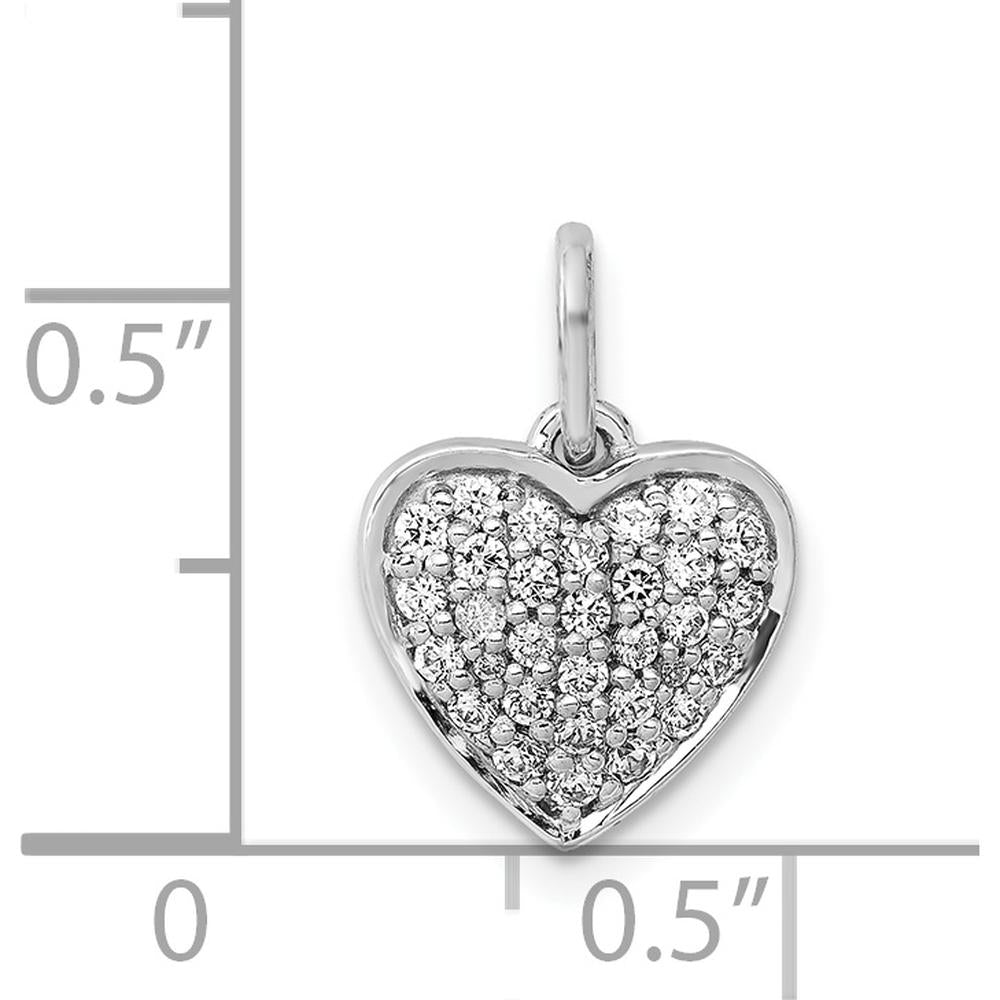 14K White Gold 1/4 Carat Pave Diamond Heart Pendant - 0.25 Carat Total Diamond Weight by Monteluci Fine Jewelry