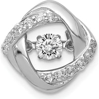14K White Gold 1/4 Carat Round Diamond Moving Twisted Square Ring - 0.15 Carat Total Diamond Weight by Monteluci Fine Jewelry