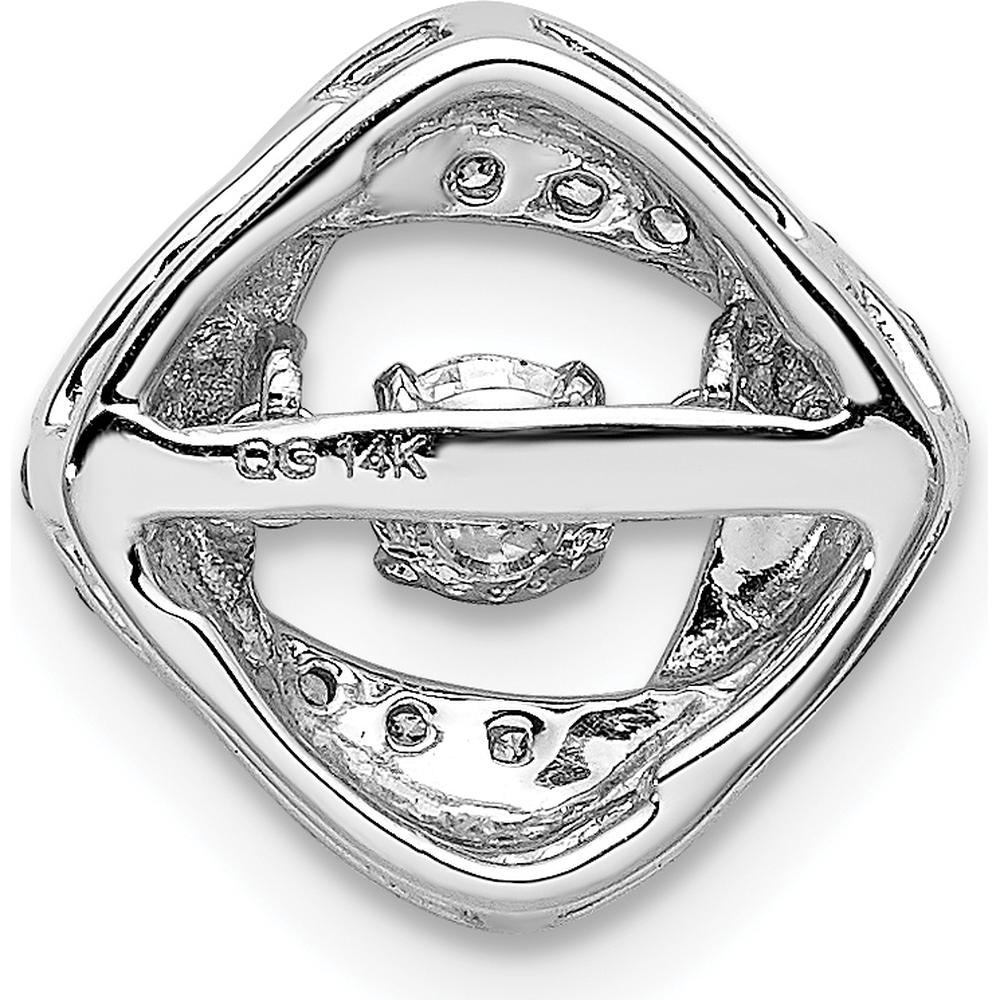 14K White Gold 1/4 Carat Round Diamond Moving Twisted Square Ring - 0.15 Carat Total Diamond Weight by Monteluci Fine Jewelry