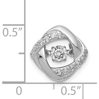 14K White Gold 1/4 Carat Round Diamond Moving Twisted Square Ring - 0.15 Carat Total Diamond Weight by Monteluci Fine Jewelry