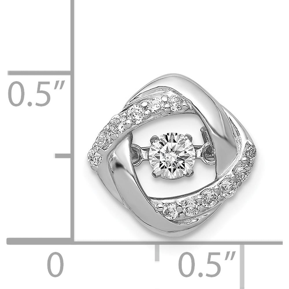 14K White Gold 1/4 Carat Round Diamond Moving Twisted Square Ring - 0.15 Carat Total Diamond Weight by Monteluci Fine Jewelry