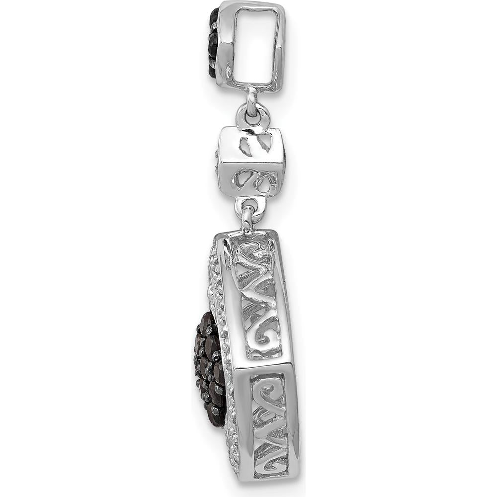 14K White Gold 1/4 Carat White and Blue Diamond Square Dangle Earrings by Monteluci Fine Jewelry