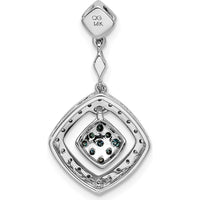 14K White Gold 1/4 Carat White and Blue Diamond Square Dangle Earrings by Monteluci Fine Jewelry