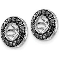 14K White Gold 1/4 Carats Black Diamond Earring Jackets with Cluster Setting by Monteluci Fine Jewelry