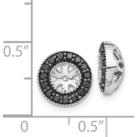 14K White Gold 1/4 Carats Black Diamond Earring Jackets with Cluster Setting by Monteluci Fine Jewelry