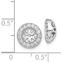14K White Gold 1/4 Carats Round Diamond Earring Jackets with Milgrain Detail by Monteluci Fine Jewelry