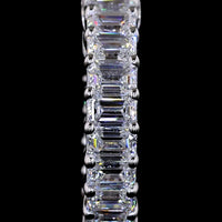 14K White Gold 1.49 Carats Total Weight Emerald Cut Lab Diamond Huggie Earrings with Prong Setting and Secure Hinged Back - Covaloro Fine Jewelry