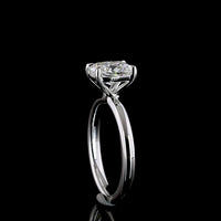 14K White Gold 1.5 Carat Cushion Modified Cut Solitaire Ring with D VS2 Lab Diamond - IGI Certified - Covaloro Fine Jewelry