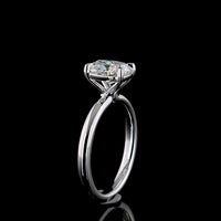 14K White Gold 1.5 Carat Cushion Modified Cut Solitaire Ring with D VS2 Lab Diamond - IGI Certified - Covaloro Fine Jewelry