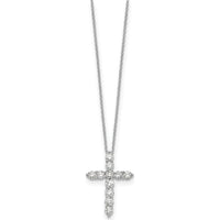 14K White Gold 1.5 Carat Diamond Cross Pendant Necklace - 18" by Monteluci Fine Jewelry