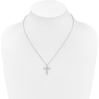 14K White Gold 1.5 Carat Diamond Cross Pendant Necklace - 18" by Monteluci Fine Jewelry