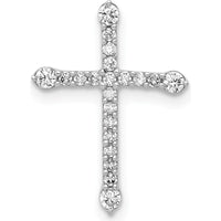 14K White Gold 1/5 Carat Diamond Cross Slide Pendant with Round Brilliant Diamonds by Monteluci Fine Jewelry