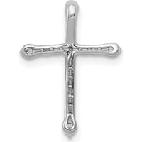 14K White Gold 1/5 Carat Diamond Cross Slide Pendant with Round Brilliant Diamonds by Monteluci Fine Jewelry