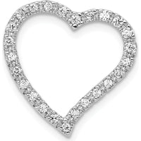14K White Gold 1/5 Carat Diamond Curved Heart Slide Pendant by Monteluci Fine Jewelry
