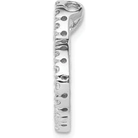 14K White Gold 1/5 Carat Diamond Curved Heart Slide Pendant by Monteluci Fine Jewelry