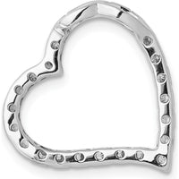 14K White Gold 1/5 Carat Diamond Curved Heart Slide Pendant by Monteluci Fine Jewelry