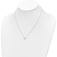 14K White Gold 1/5 Carat Diamond Halo Cluster Pendant Necklace - 0.20 Carat Total Diamond Weight by Oro Pregiato