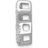 14K White Gold 1/5 Carat Diamond Star of David Pendant Slide - Rhodium Plated by Monteluci Fine Jewelry