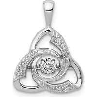 14K White Gold 1/5 Carat Vibrant Moving Diamond Celtic Pendant - 0.15 Carat Diamond by Monteluci Fine Jewelry