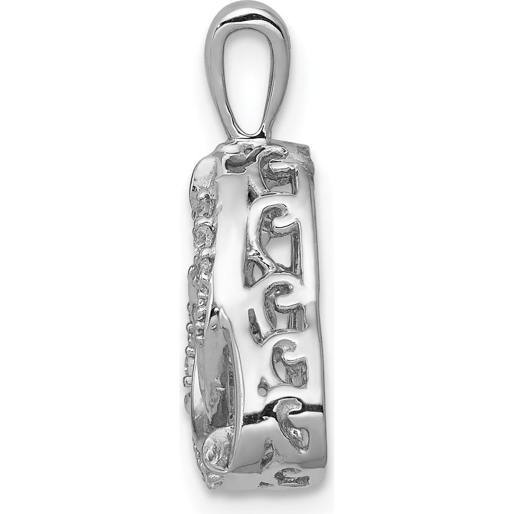 14K White Gold 1/5 Carat Vibrant Moving Diamond Celtic Pendant - 0.15 Carat Diamond by Monteluci Fine Jewelry