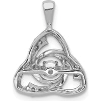 14K White Gold 1/5 Carat Vibrant Moving Diamond Celtic Pendant - 0.15 Carat Diamond by Monteluci Fine Jewelry