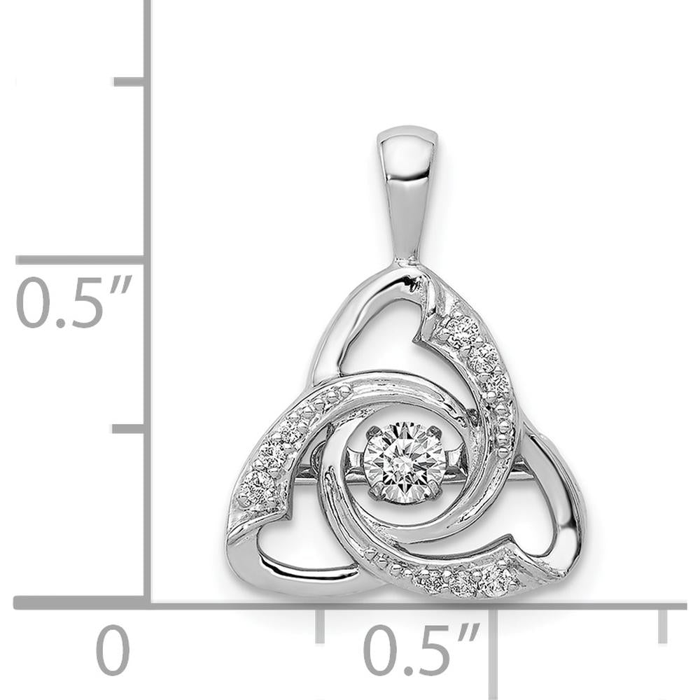 14K White Gold 1/5 Carat Vibrant Moving Diamond Celtic Pendant - 0.15 Carat Diamond by Monteluci Fine Jewelry