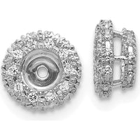 14K White Gold 1/5 Carats Diamond Cluster Earring Jackets - Natural Round Diamonds 1/5 Carats Total Diamond Weight by Monteluci Fine Jewelry