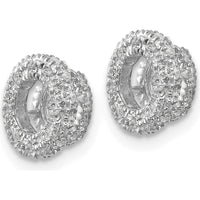 14K White Gold 1/5 Carats Diamond Cluster Earring Jackets - Natural Round Diamonds 1/5 Carats Total Diamond Weight by Monteluci Fine Jewelry
