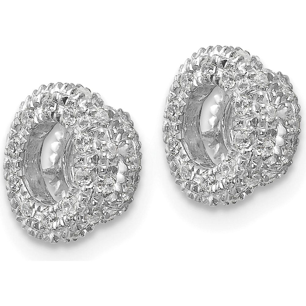 14K White Gold 1/5 Carats Diamond Cluster Earring Jackets - Natural Round Diamonds 1/5 Carats Total Diamond Weight by Monteluci Fine Jewelry