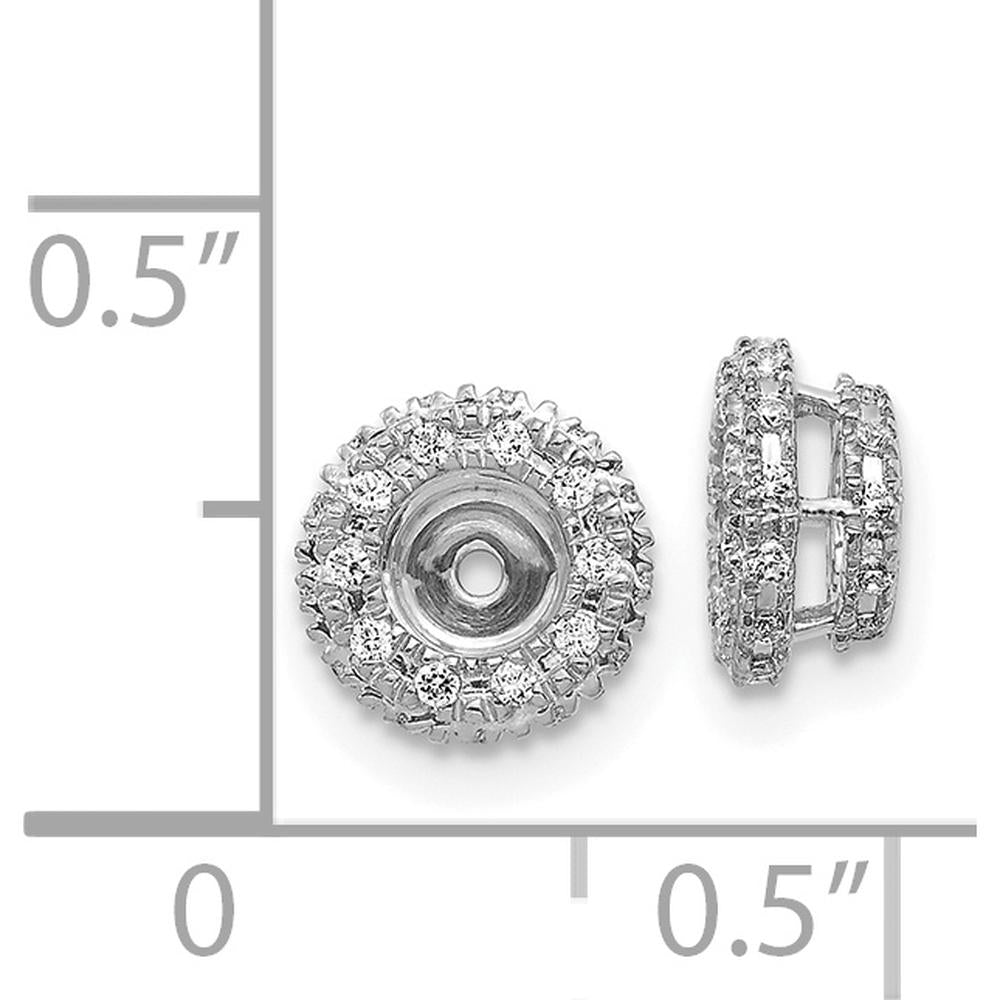 14K White Gold 1/5 Carats Diamond Cluster Earring Jackets - Natural Round Diamonds 1/5 Carats Total Diamond Weight by Monteluci Fine Jewelry