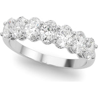 14K White Gold 1.50 Carat Lab Diamond 7 Stone Oval Ring - Size 7 by Robinson's Jewelers