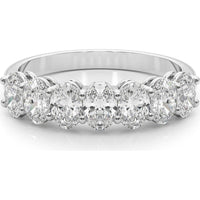 14K White Gold 1.50 Carat Lab Diamond 7 Stone Oval Ring - Size 7 by Robinson's Jewelers