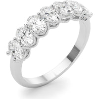 14K White Gold 1.50 Carat Lab Diamond 7 Stone Oval Ring - Size 7 by Robinson's Jewelers