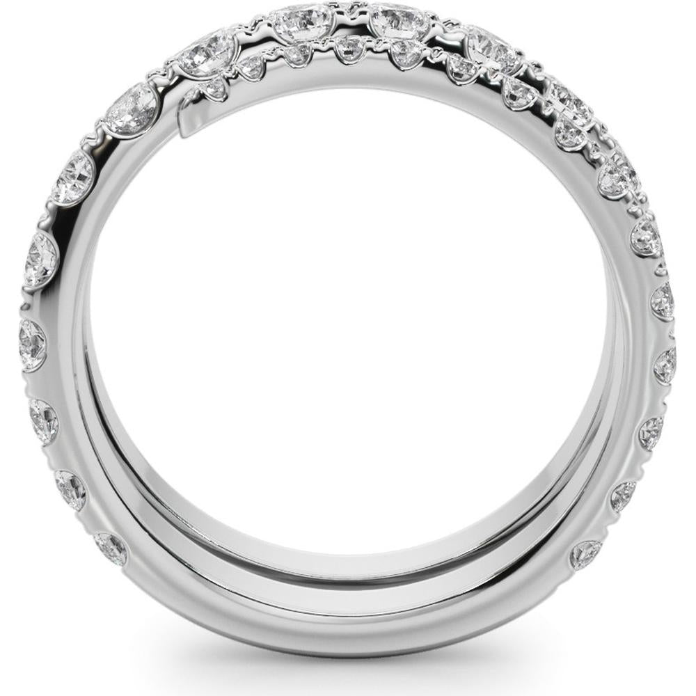 14K White Gold 1.50 Carat Lab Diamond Split Shank Swirl Band Ring - Size 6 by Robinson's Jewelers