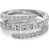 14K White Gold 1.50 Carat Lab Diamond Split Shank Swirl Band Ring - Size 6 by Robinson's Jewelers