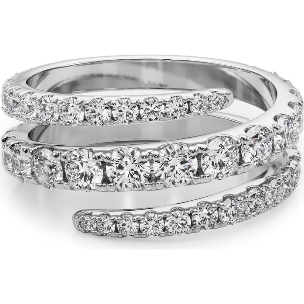 14K White Gold 1.50 Carat Lab Diamond Split Shank Swirl Band Ring - Size 6 by Robinson's Jewelers