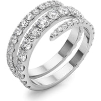 14K White Gold 1.50 Carat Lab Diamond Split Shank Swirl Band Ring - Size 6 by Robinson's Jewelers