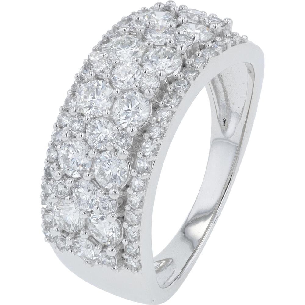 14K White Gold 1.50 Carat Lab Grown Diamond Wide Band Ring