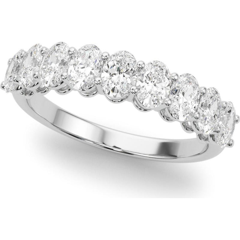 14K White Gold 1.50 Carat Oval Lab-Grown Diamond Band Ring - Size 7 by Robinson's Jewelers