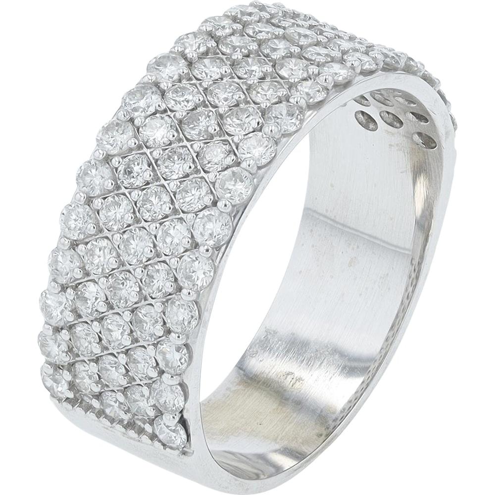 14K White Gold 1.50 Carat Total Diamond Pave Eternity Band Ring