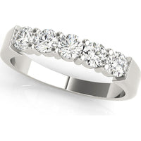 14K White Gold 1.50 Carat Total Weight Lab Diamond Prong Set Wedding Band Ring - Size 7 by Robinson's Jewelers
