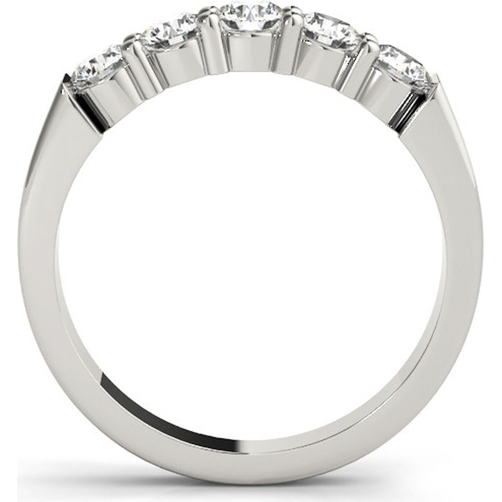14K White Gold 1.50 Carat Total Weight Lab Diamond Prong Set Wedding Band Ring - Size 7 by Robinson's Jewelers