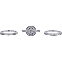 14K White Gold 1.50 Carat Weight Diamond Cluster Bridal Set - Symbol of Love and Elegance