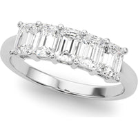14K White Gold 1.50 Carats Lab Diamond 5 Stone Band - Ethical Elegance - Size 7 by Robinson's Jewelers